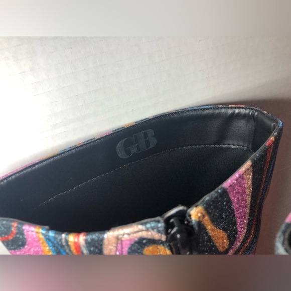 Gianni Bini Cat-Walk Glitter Snip Toe Colorful Swirl Pattern Knee-High Boots NWT - Picture 14 of 16